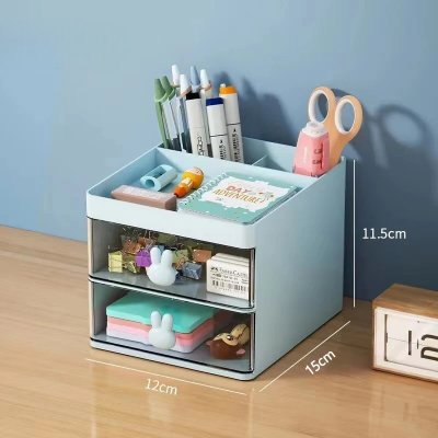 Organisateur De Bureau Avec 4 Tiroirs, Organisateur Multifonctionnel Avec 4 Compartiments, Organisateur De Papeterie En Plastique Pour Bureau, École, Maison, Enseignant – Grand Rangement De Bureau (1
