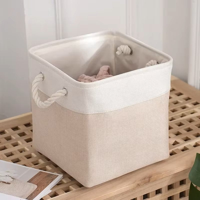 Panier De Rangement Linge - LingeBox™ - Blanc & Rose - Rangement Universel