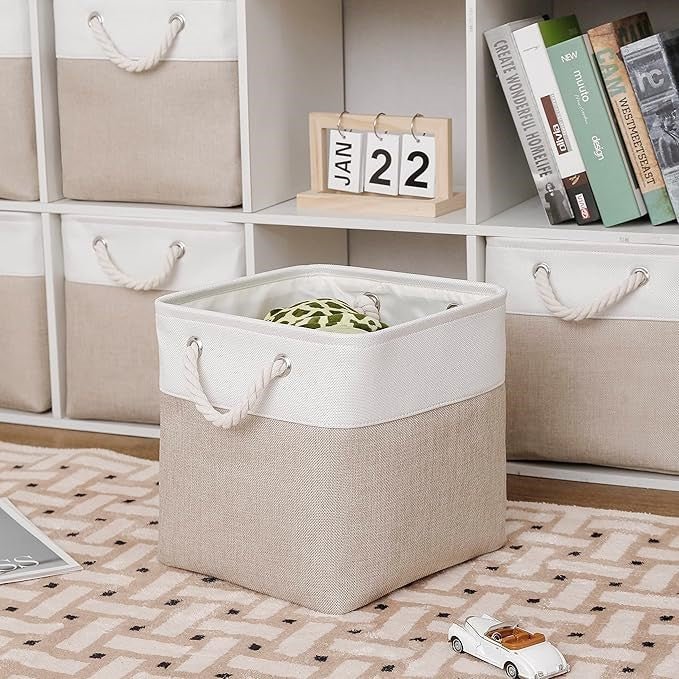 Panier De Rangement Linge - LingeBox™ - Blanc & Rose - Rangement Universel