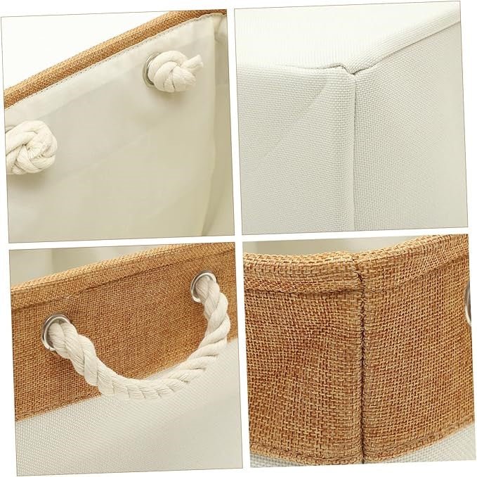 Panier De Rangement Linge - LingeBox™ - Kaki & Blanc - Rangement Universel