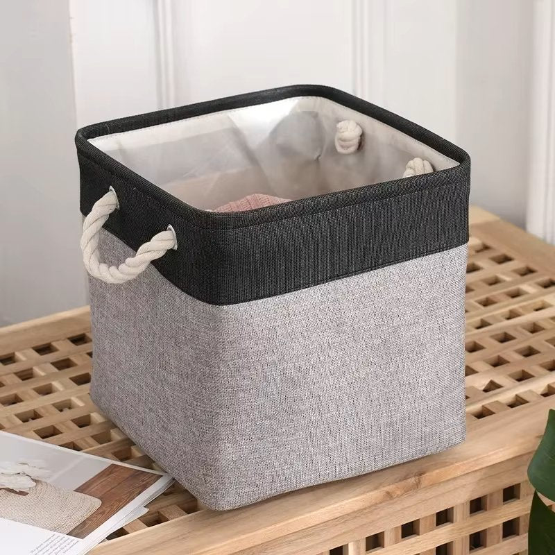 Panier De Rangement Linge - LingeBox™ - Noir & Gris - Rangement Universel